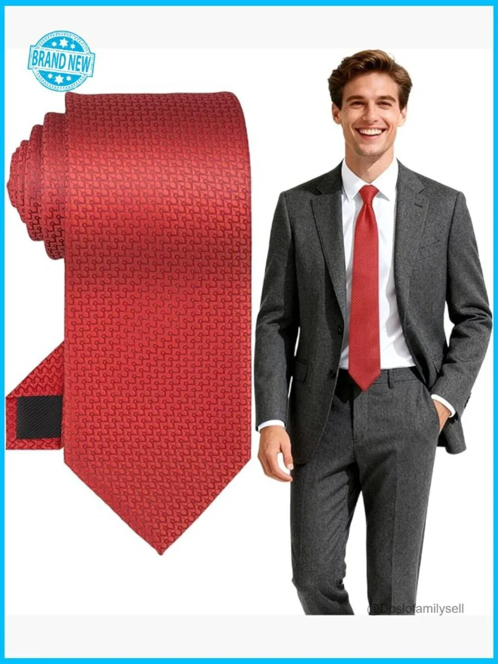 Men's Jacquard Satin Necktie Classic Formal Business Wedding Elegant